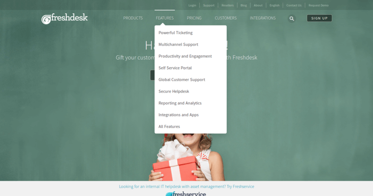 Home page of #14 Leading Customer Relationship Management Application: Freshdesk