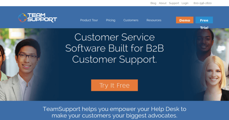 Home page of #10 Leading Customer Relationship Management Software: TeamSupport