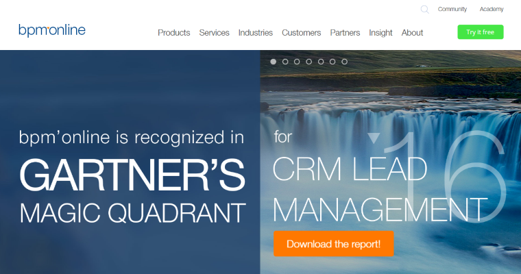 Home page of #4 Top CRM Applications: bpm'online