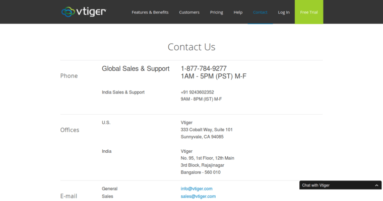 Contact page of #8 Top CRM Applications: Vtiger