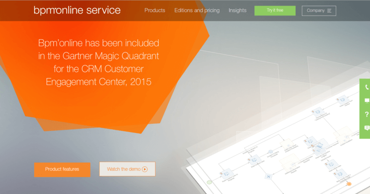 Service page of #4 Best Cloud CRM Software: BPM Online CRM