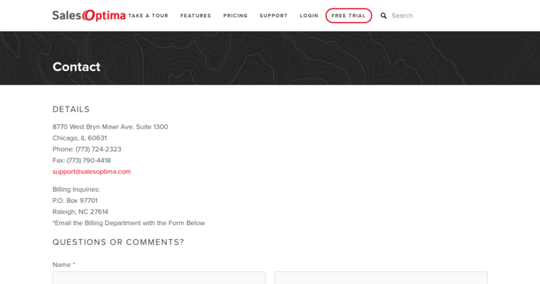Contact page of #4 Top Enterprise CRM Application: SalesOptima
