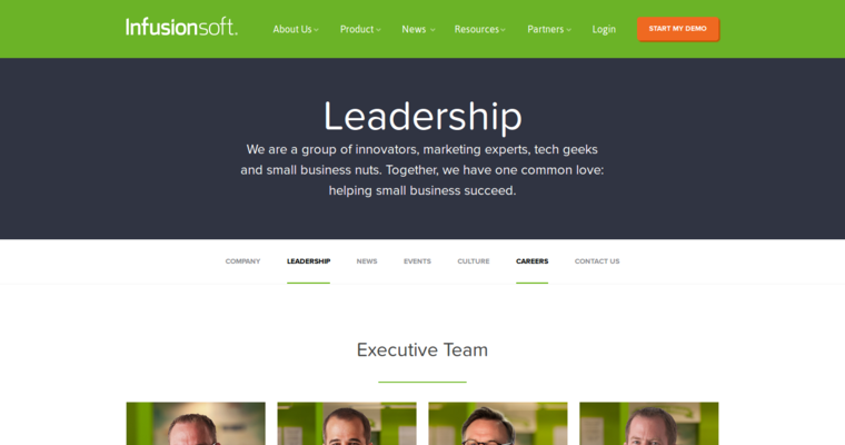 Team page of #8 Best Online CRM Solution: Infusionsoft