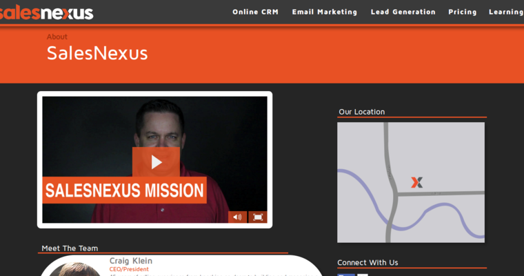 About page of #6 Top Online CRM Solution: SalesNexus