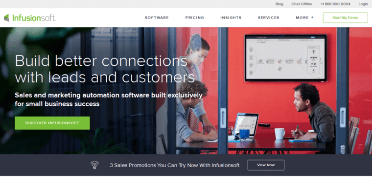 Home page of #8 Top CRM Solutions: Infusionsoft