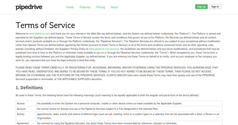 Service page of #3 Top Startup CRM Solution: Pipedrive